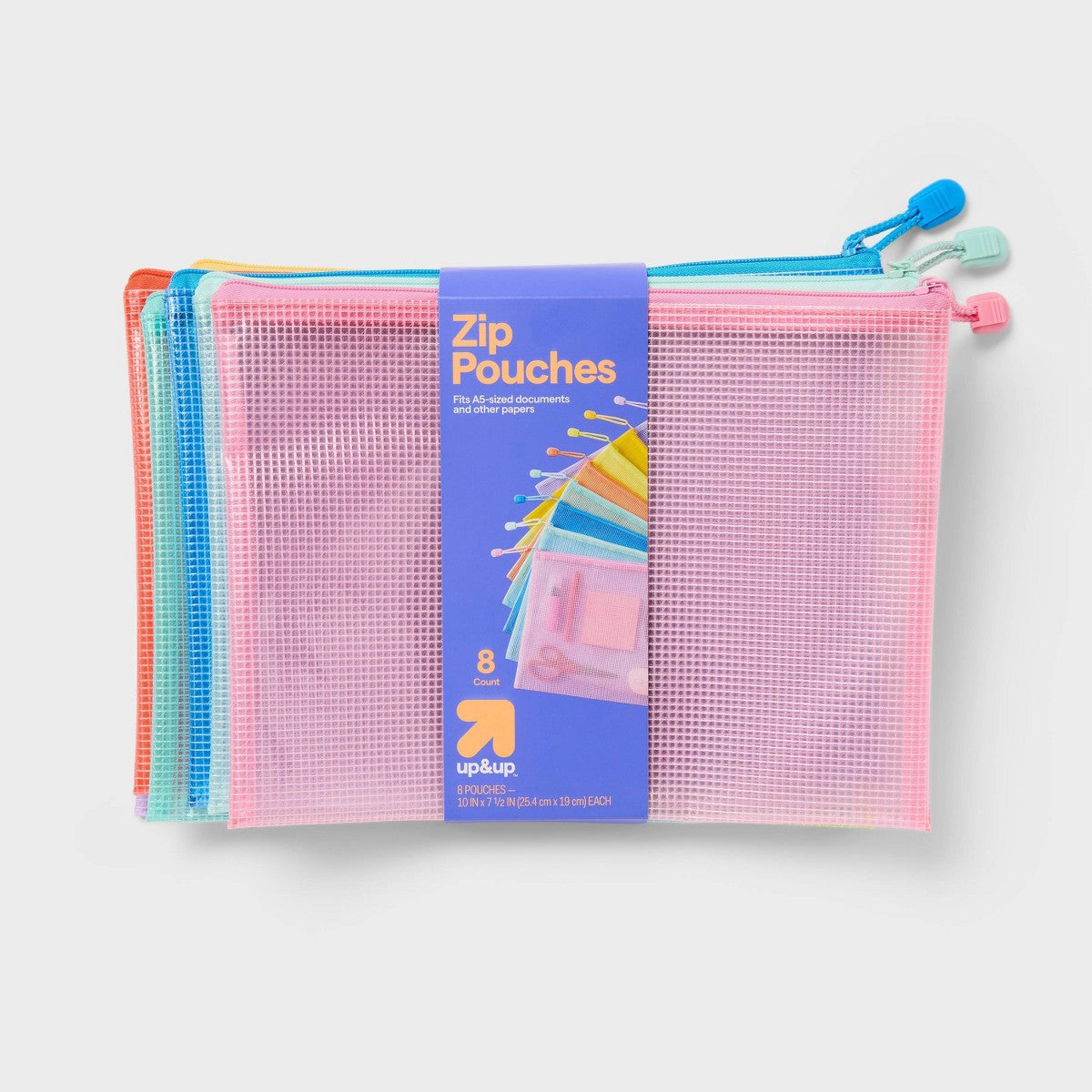 Set de 8 estuches impermeables de colores up&up 19.1 x 25.4 cm - vista principal