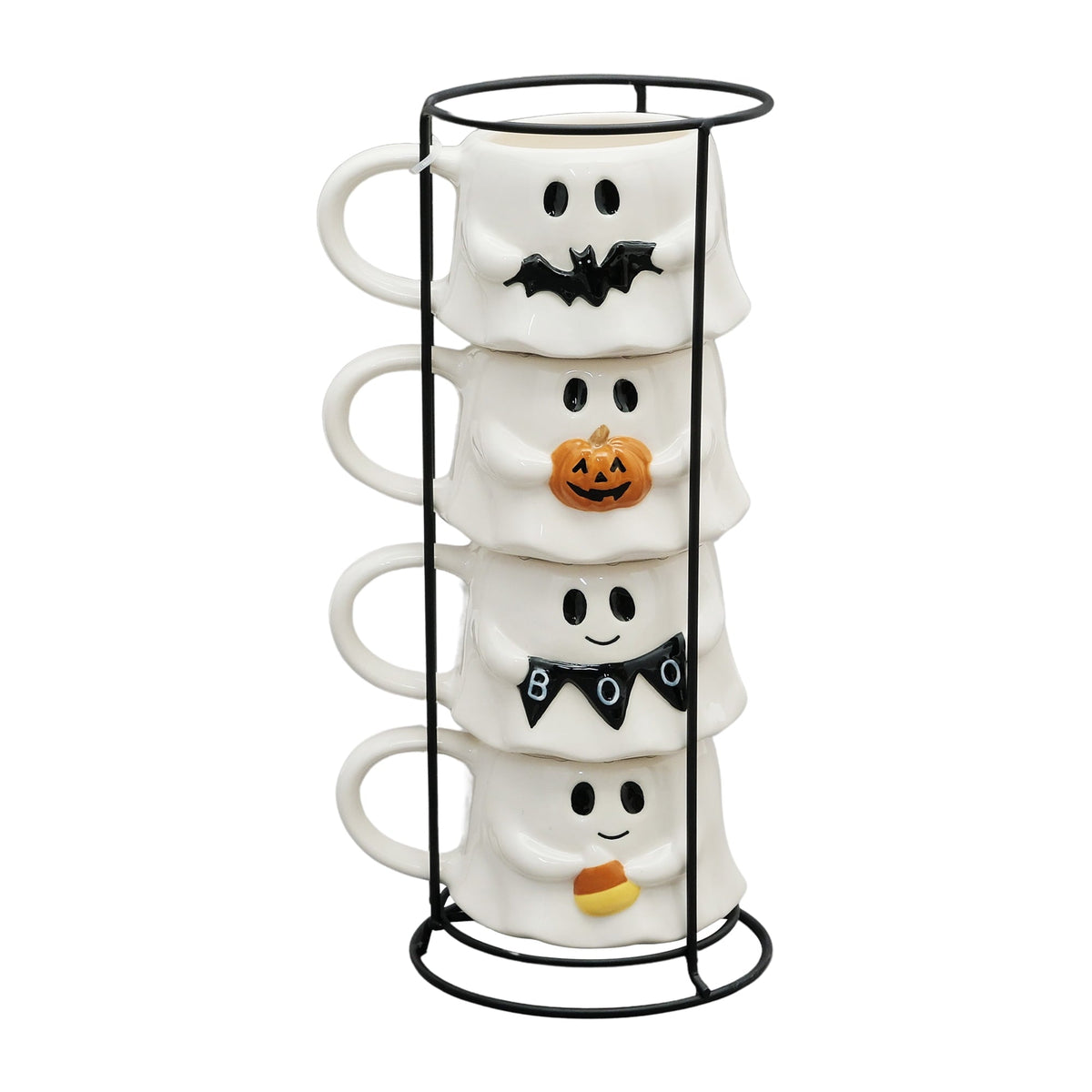 Set de 4 tazas fantasma apilables Halloween 355 ml Way To Celebrate